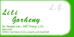 lili gorheny business card